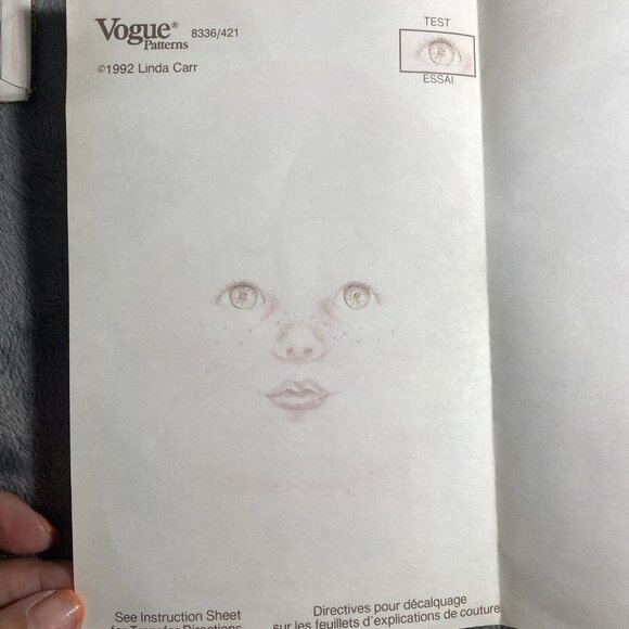 VTG 90s Vogue Linda Carr 8336 18" Girl Doll Early American Clothes Pattern Uncut - Picture 3 of 7
